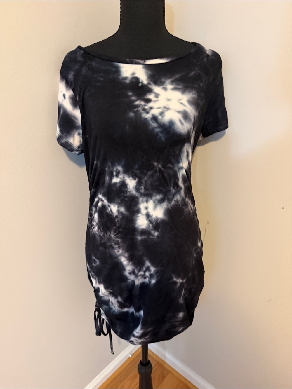 Tie-Dye Black & White Midi Dress
